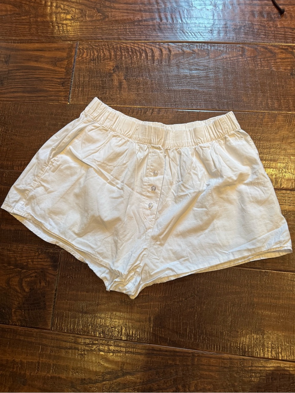 Daily Drills White High-Waist Elastic Button-Front Shorts size M/L